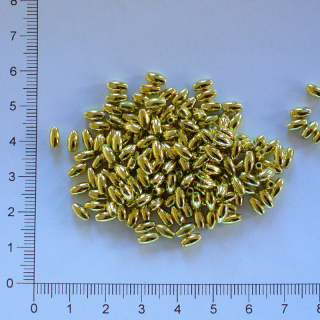 Plastová rýže 3x6mm zlatá (5g)
