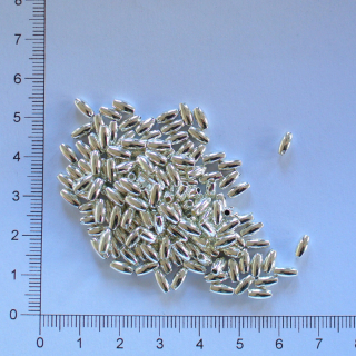 Plastová rýže 3x6mm stříbrná (5g)