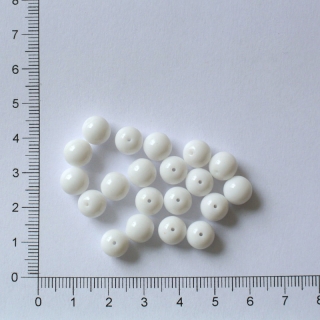 Skleněné kuličky 8 mm bílá (20ks)