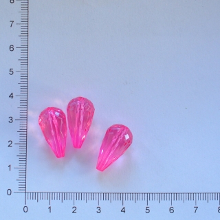 Plastová kapka 21x11,5mm růžová