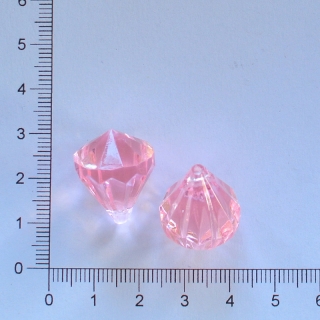 Plastový diamant 23x18mm růžový