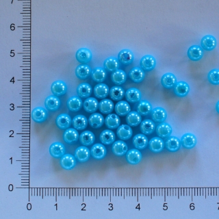 Plastový korálek 6mm modrý azuro (50ks)