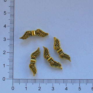 Kovová křidýlka 22x7mm zlatá (4ks)