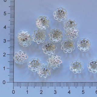 Kovový kaplík 10mm stříbrný (20ks)