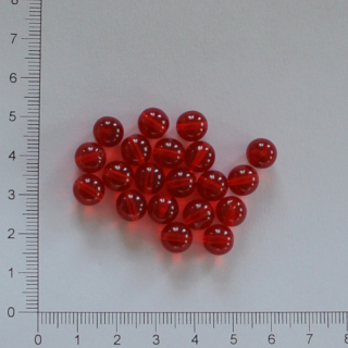 Skleněné kuličky 8mm červená průhledná (20ks)