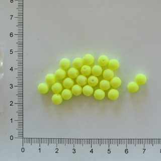 Skleněné kuličky 6mm NEON pudr žlutá (30ks)