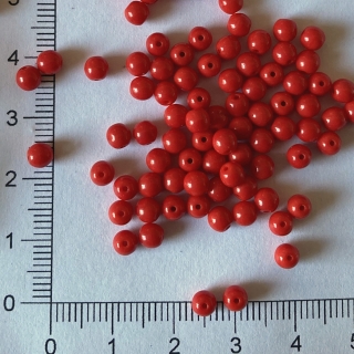 Skleněné kuličky 4mm červená (100ks)