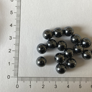 Skleněné kuličky 8mm hematit (20ks)
