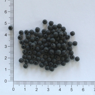 Skleněné kuličky 4mm černá matná (100ks)