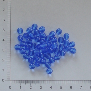 Skleněné kuličky 6mm modrá průhledná (50ks)