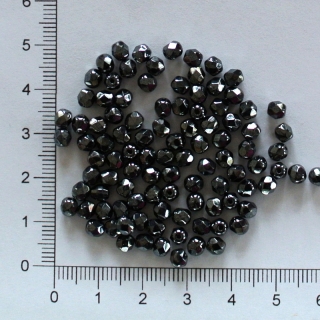 Skleněné ohňovky 4mm hematit (100ks)