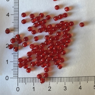 Skleněné kuličky 3mm červené průhledné (100ks)